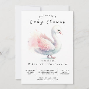Graceful Online Swan Baby Dusche Einladung