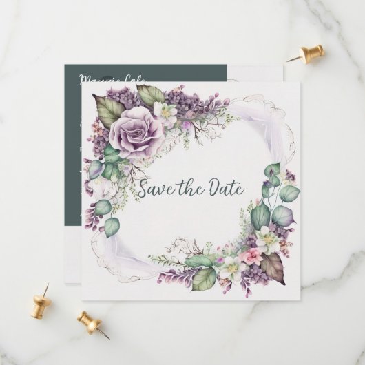 Graceful Painted Floral Save the Date (Vorderseite/Rückseite Beispiel)