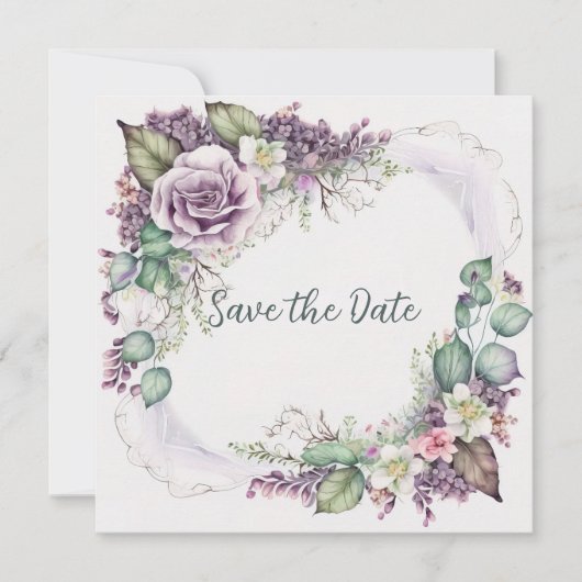 Graceful Painted Floral Save the Date (Vorderseite)
