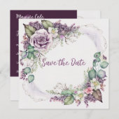 Graceful Painted Floral Save the Date (Vorne/Hinten)