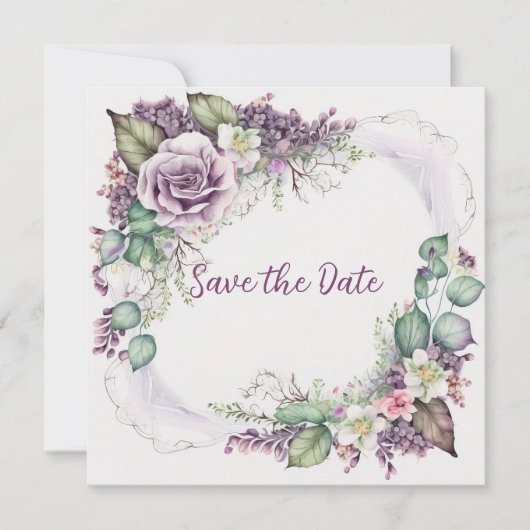Graceful Painted Floral Save the Date (Vorderseite)