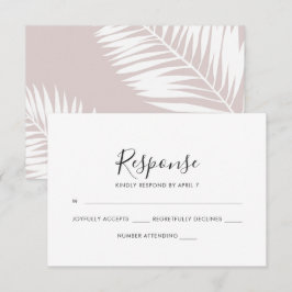 Graceful Palms Pink Wedding Rsvp Card Karte