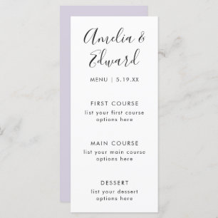 Graceful Palms Wedding Menu Card Menükarte