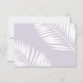 Graceful Palms Wedding Rsvp Card in Violet Karte (Rückseite)