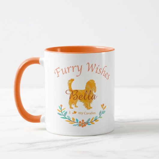Graceful Pastel Orange Cavalier | Custom Christmas Tasse (Links)