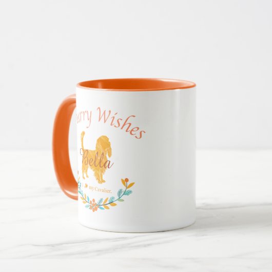 Graceful Pastel Orange Cavalier | Custom Christmas Tasse (Vorderseite Links)