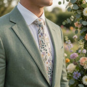 Graceful Pastel Wildflowers Krawatte