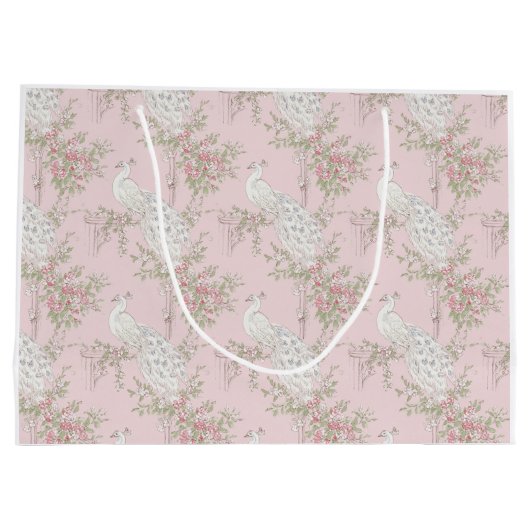 Graceful Peacock ornament Große Geschenktüte (Rückseite)