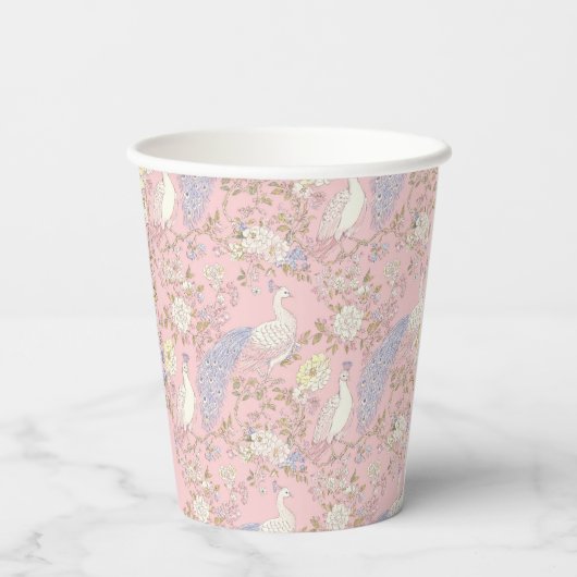 Graceful Peacock ornament Pappbecher (Rückseite)