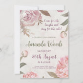 Graceful Peony Elegance Geburtstagsfeier Einladung (Vorderseite)