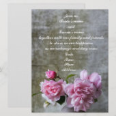 Graceful Peony Wedding Einladungen (Vorne/Hinten)