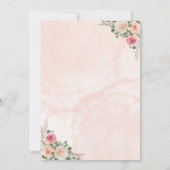 Graceful Pink Cream Floral Wedding Anniversary Einladung (Rückseite)
