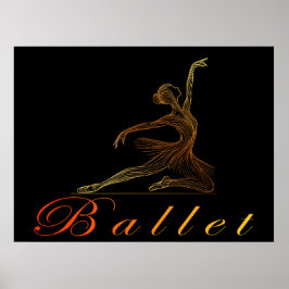 Graceful Pose of a Golden Line Kunst, Dichtung und Poster