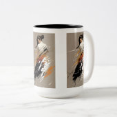 Graceful Power, Female Karate Athlete, Minimalisti Zweifarbige Tasse (VorderseiteRechts)
