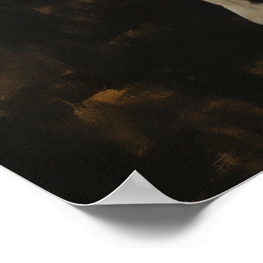 Graceful Radiation: Elegantes Weißes Pferd Poster (Ecke)