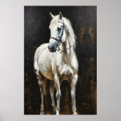 Graceful Radiation: Elegantes Weißes Pferd Poster (Vorne)