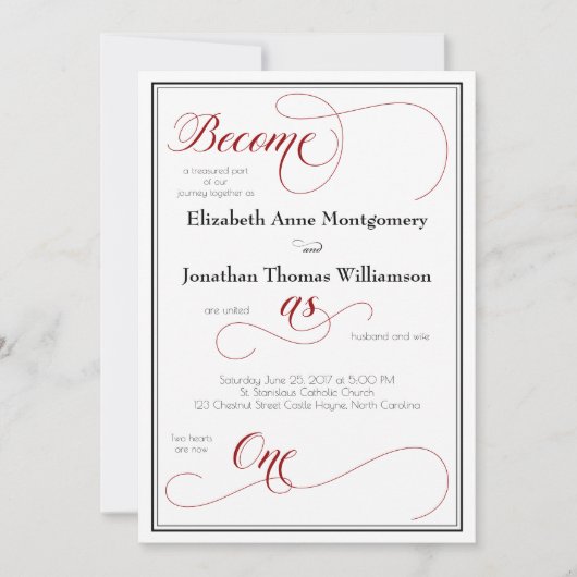 Graceful Red wird als eine Christliche Hochzeitska (Vorderseite)