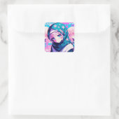 Graceful Resolution Quadratischer Aufkleber (Tasche)