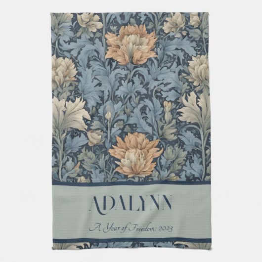 Graceful Retro Blume Altersvorsorge Geschenke für Geschirrtuch (Vertikal)
