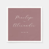 Graceful Rose Gold Calligraphy Serviette (Vorderseite)