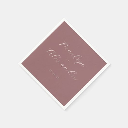 Graceful Rose Gold Calligraphy Serviette (Ecke)