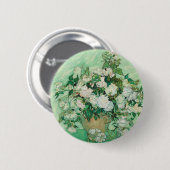 Graceful Rose in einer Vase von Vincent van Gogh Button (Vorne & Hinten)