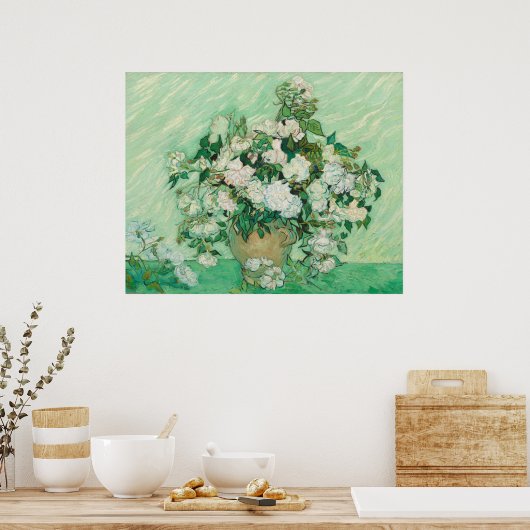 Graceful Rose in einer Vase von Vincent van Gogh Poster (Küche)