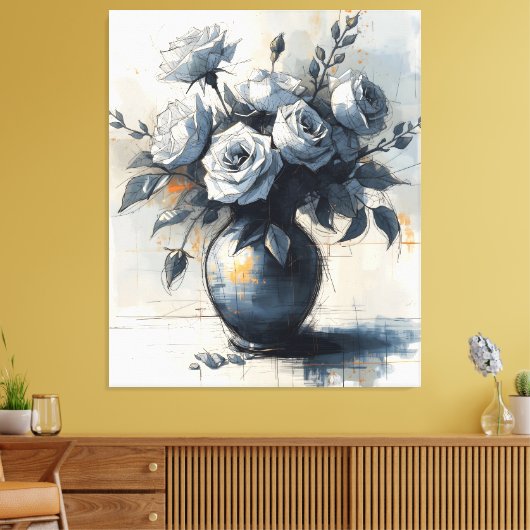 Graceful Rose Leinwanddruck (Insitu (Wohnzimmer))