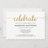 Graceful Script Editable Color Abschluss laden ein Einladung (Rückseite)