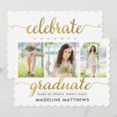 Graceful Script Editable Color Abschluss laden ein Einladung (Vorne/Hinten)