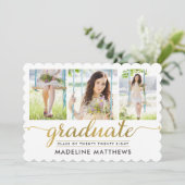 Graceful Script Editable Color Abschluss laden ein Einladung (Stehend Vorderseite)