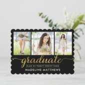Graceful Script Editable Color Abschluss laden ein Einladung (Stehend Vorderseite)