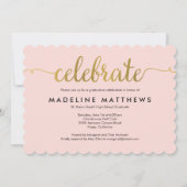 Graceful Script Editable Color Abschluss laden ein Einladung (Rückseite)