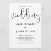 Graceful Script Wedding Zeremony Programm Black (Vorderseite)