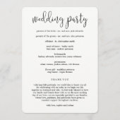 Graceful Script Wedding Zeremony Programm Black (Rückseite)