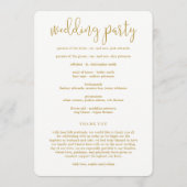 Graceful Script Wedding Zeremony Programm Gold (Rückseite)