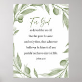 Graceful Scripture Art - John 3 16 Olive Branch Poster (Vorne)