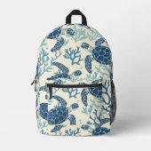 Graceful Sea Turtle and Coral Design Bedruckter Rucksack (Vorderseite)