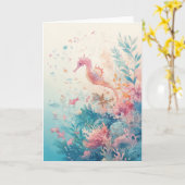 Graceful Seepferd unter den lebhaften Korallen Karte (Gelbe Blume)