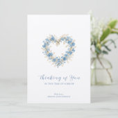 Graceful Soft Blue Tones Floral Heart Sympathy (Stehend Vorderseite)