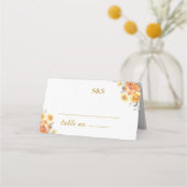 Graceful spring wedding adorned with orange flower platzkarte (Rückseite)