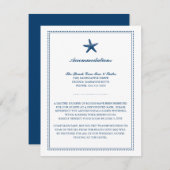 Graceful Starfish Blue | Hochzeitsunterkünfte Begleitkarte (Vorne/Hinten)