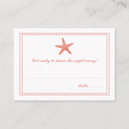 Graceful Starfish | Escort-Sitzkarte Platzkarte (Vorderseite)