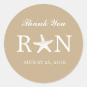 Graceful Starfish | Hochzeit Runder Aufkleber (Vorderseite)