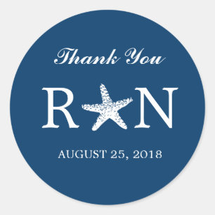 Graceful Starfish Hochzeit Runder Aufkleber
