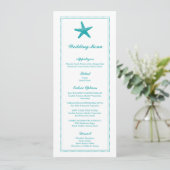 Graceful Starfish | Hochzeitsmenü Menükarte (Stehend Vorderseite)