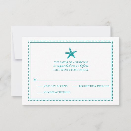 Graceful Starfish | HochzeitsrSVP RSVP Karte (Vorderseite)