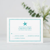Graceful Starfish | HochzeitsrSVP RSVP Karte (Stehend Vorderseite)