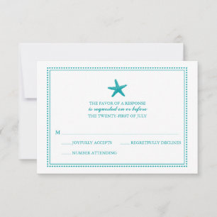 Graceful Starfish HochzeitsrSVP RSVP Karte