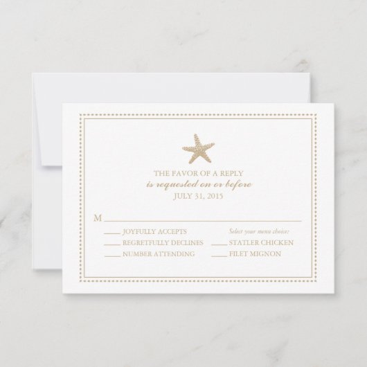 Graceful Starfish | HochzeitsrSVP RSVP Karte (Vorderseite)